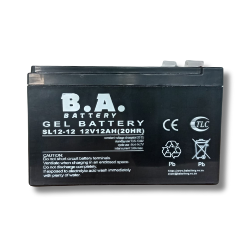 BA 12V Gel Battery - 12AH - 6 Month Warranty