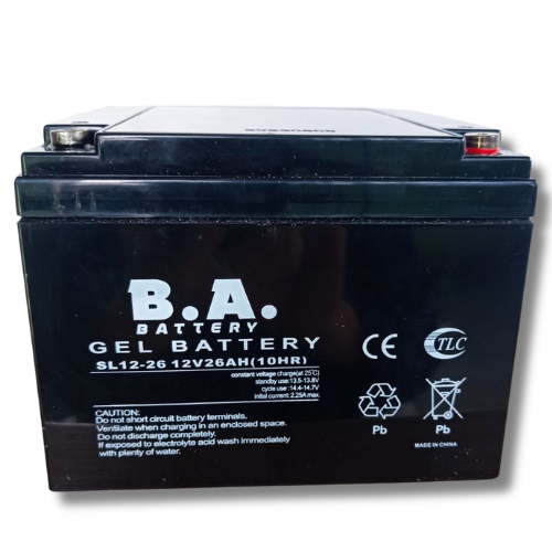 BA 12V Gel Battery - 26AH - 6 Month Warranty